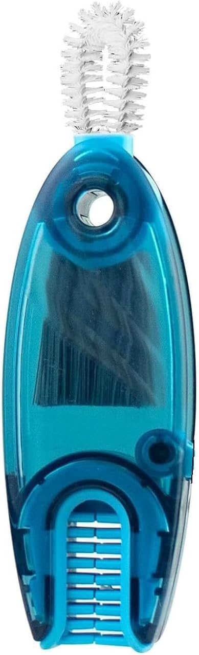4 in 1 Multifunctional Cup Lid Cleaning Brush Set, 1pc Bright Blue, Plastic