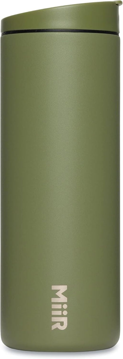 MiiR Flip Traveler 16oz - Double-Wall Vacuum Insulated with Flip Lid, BPA-Free Stainless Steel Construction, Insulated Tumbler for Hot or Cold Drinks