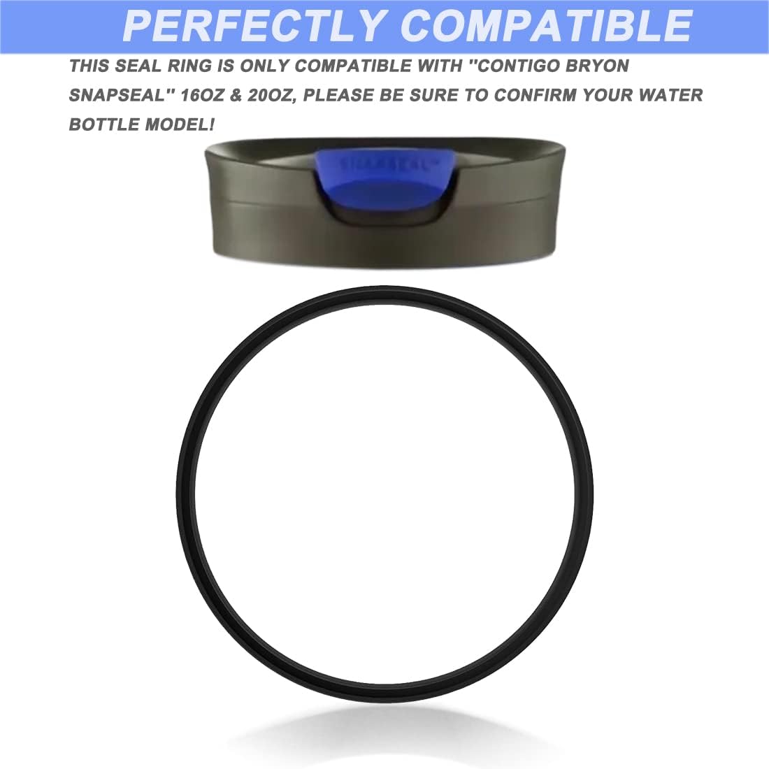 10 Pcs Replacement Gasket Rubber Lid Seals Compatible with 16 & 20 oz Contigo Snapseal Byron Travel Mug Ring, Silicone Leak-Proof Replacement Part for Contigo Coffee Travel Tumbler, White