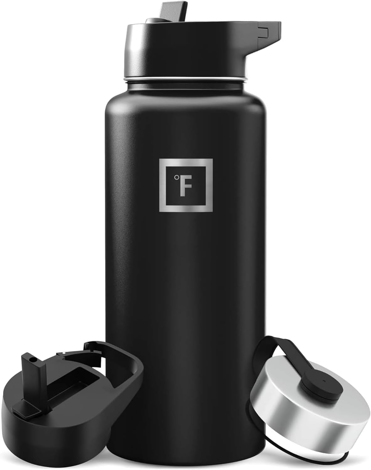 IRON °FLASK Camping & Hiking Hydration Flask with Straw, Wide Mouth Insulated Stainless Steel Sports Water Bottle - 22 oz Aurora