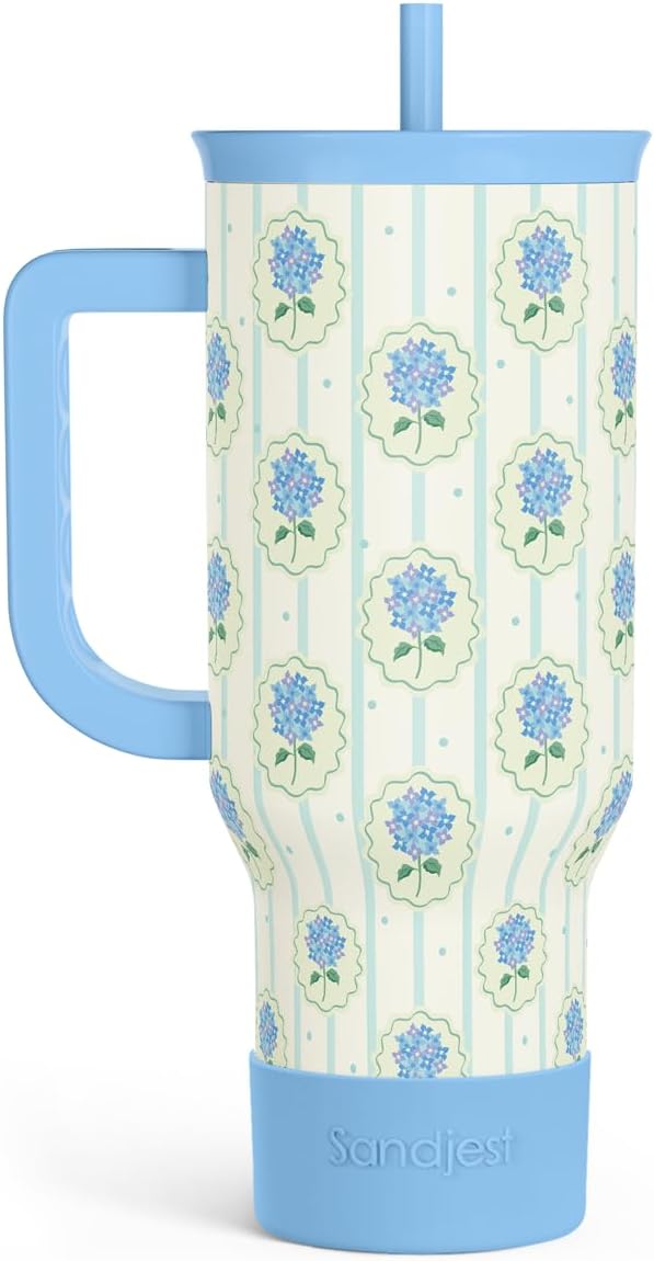 SANDJEST Pickleball 40oz Tumbler With Handle and Straw, Pickleball Queen Insulated Stainless Steel Travel Coffee Mug for Women Girls Players, Gift Idea for Birthday Christmas Mothers Day