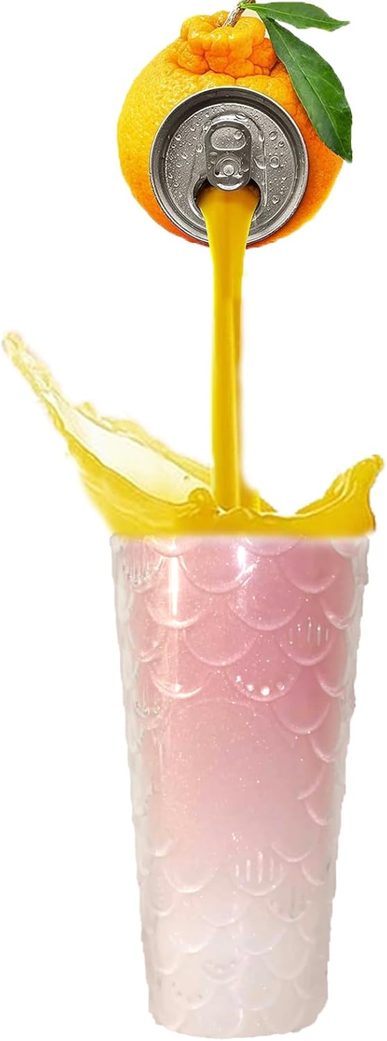 Studded Tumbler With Straw Tumblers With Lids And Straws Iridescent Blue Cups Water Cup With Straw And Lid BPA-Free Double-Wall Plastic for Iced Coffee Cups or Water 24 Oz