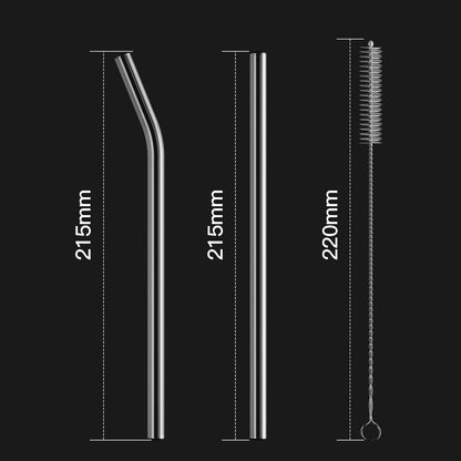 HeykirHome 4-Pack Reusable Glass Straw, Size 8.5''x10 MM,Including 2 Straight and 2 Bent with 2 Cleaning Brush- Perfect For Smoothies, Tea, Juice