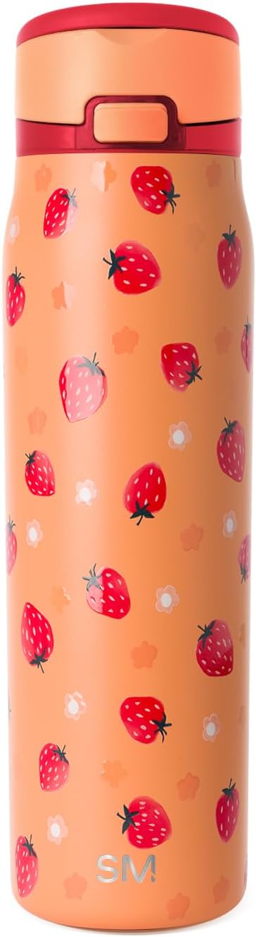 Simple Modern Mesa Loop Water Bottle with Covered Straw and Handle | 24oz Cup Holder Friendly Insulated Stainless Steel Bottles for Travel, Sports and School | Iris Sage - Colors A