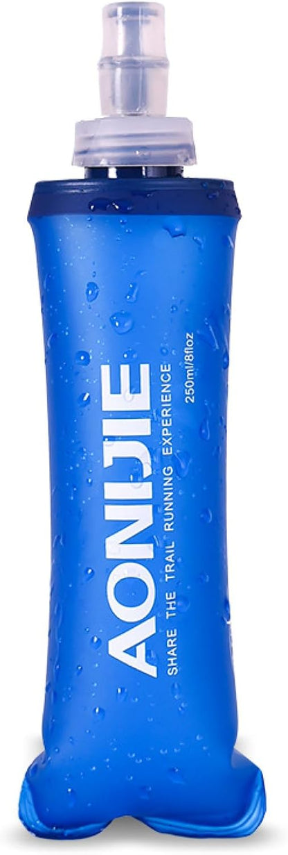 TRIWONDER Handheld Water Bottle for Running, Quick Grip Chill 17 oz Handheld Soft Water Bottle with Hand Strap Hydration Pack, BPA Sport Soft Flask (Blue)