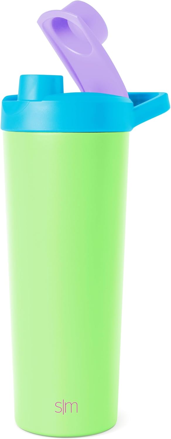 Simple Modern Stainless Steel Shaker Bottle with Ball 24oz | Metal Insulated Cup for Protein Mixes, Shakes and Pre Workout | Rally Collection | Almond Birch