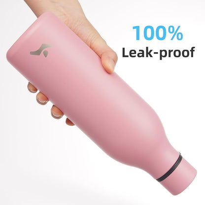 Konokyo Insulated Water Bottle with Strap,18 oz Double Wall Stainless Steel Vacuum Bottles Metal Water Flask,Macaron Green - Colors B