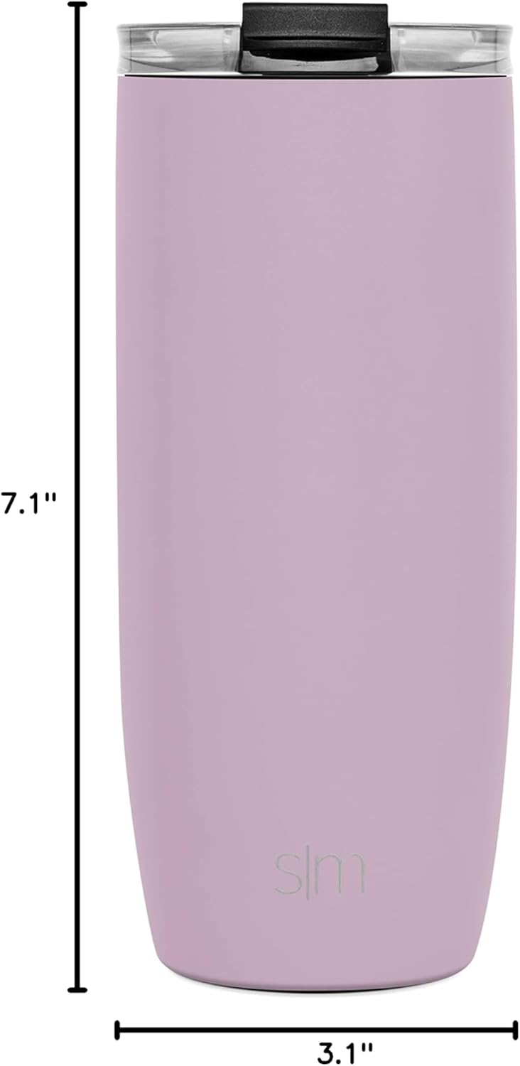 Simple Modern Voyager Tumbler with Flip Lid | Travel Coffee Mug | Insulated Stainless Steel Cold Brew Iced or Hot Coffee Cup | Gifts for Women Men Her Him | 16oz, Almond Birch