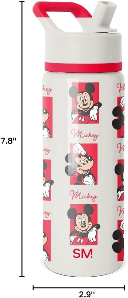 Simple Modern Disney Minnie Mouse Kids Water Bottle with Straw Lid | 14oz Insulated Stainless Steel Kids Tumbler & Spill Proof Toddler Cup for School, Girls, Boys | Summit | Minnie Mouse Fun - Colors B