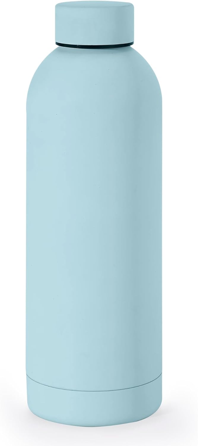 NOBL Stainless Steel Water Bottle,17 oz, 500 ml, Double Wall Vacuum Insulation, Sealed Bottle Keeps Drinks Cold 24 Hrs & Hot 12 Hrs, Leak Proof, Fits Noble Carry-On Cup Holder - Sand