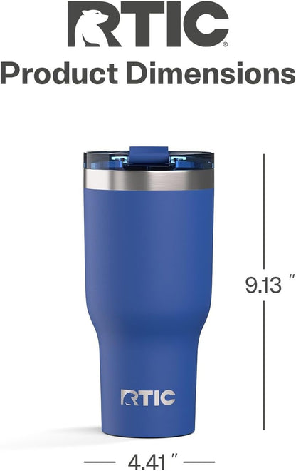 RTIC 20oz Essential Tumbler with Lid, Ceramic Lined, Insulated, Stainless Steel, Metal, Double Wall Vacuum-Insulation, Travel Cup for Iced Coffee, Tea, Hot and Cold Drink, Graphite