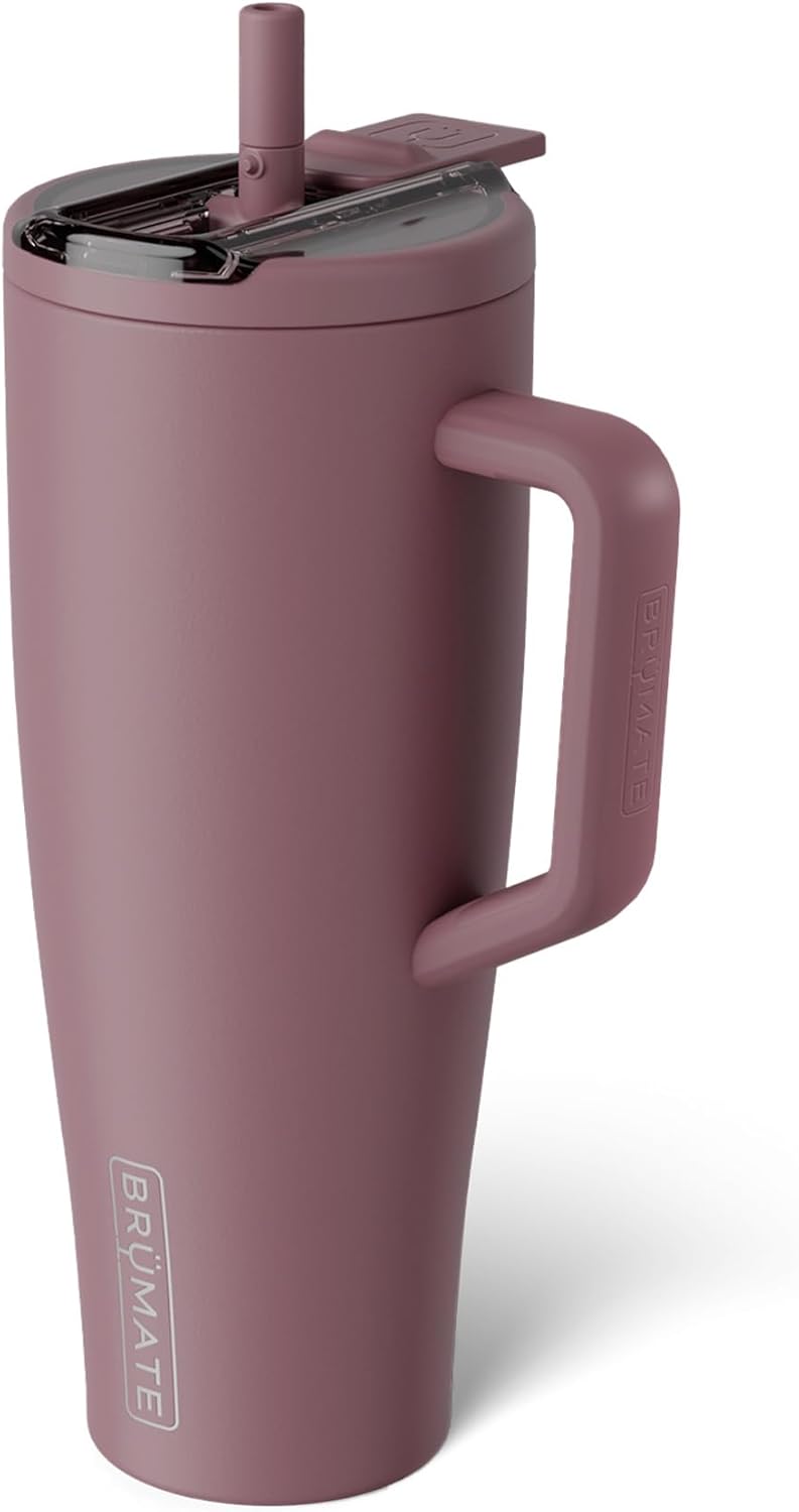 BrüMate Era Flip 30oz Tumbler with 100% Leakproof Covered Straw Lid | Hygienic Covered Straw | Insulated Stainless Steel Water Bottle with Handle | Cup Holder Friendly | BPA-Free (Sage)