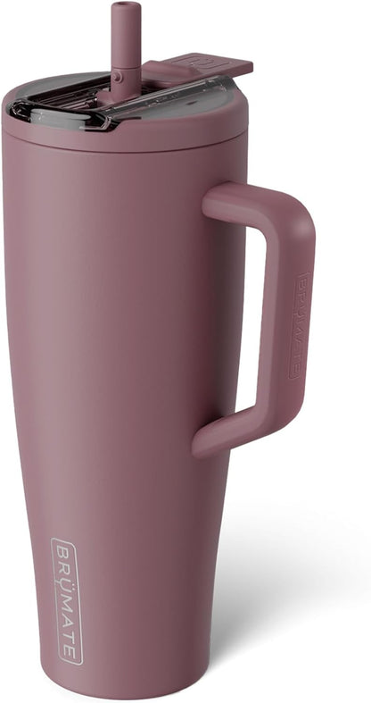 BrüMate Era Flip 30oz Tumbler with 100% Leakproof Covered Straw Lid | Hygienic Covered Straw | Insulated Stainless Steel Water Bottle with Handle | Cup Holder Friendly | BPA-Free (Sage)