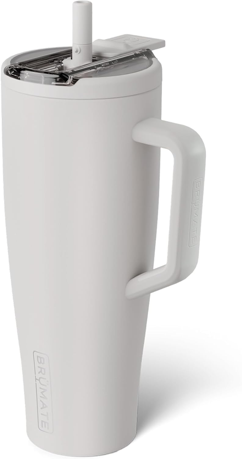 BrüMate Era Flip 30oz Tumbler with 100% Leakproof Covered Straw Lid | Hygienic Covered Straw | Insulated Stainless Steel Water Bottle with Handle | Cup Holder Friendly | BPA-Free (Sage)