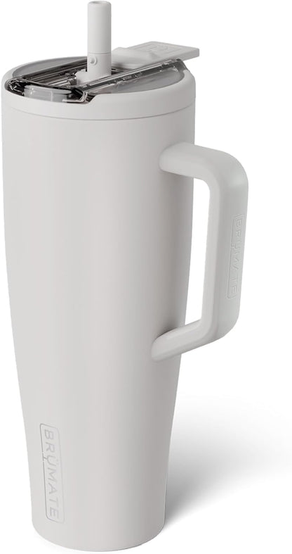 BrüMate Era Flip 30oz Tumbler with 100% Leakproof Covered Straw Lid | Hygienic Covered Straw | Insulated Stainless Steel Water Bottle with Handle | Cup Holder Friendly | BPA-Free (Sage)