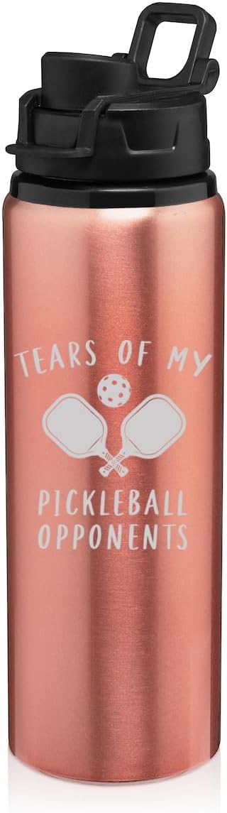 25 oz Water Bottle Sports Travel Mug Gift Tears Of My Pickleball Opponents Funny (Charcoal)