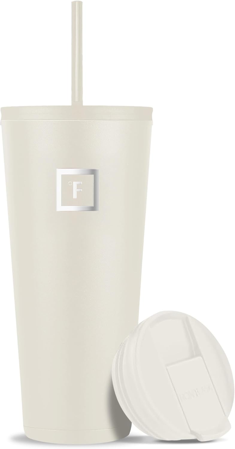 IRON °FLASK Classic Tumbler - Vacuum Insulated Stainless Steel Water Bottle, Double Walled, Drinking Cup, Insulated Travel Mug (Cobalt, 24 oz Solid Lid)