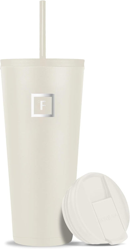 IRON °FLASK Classic Tumbler - Vacuum Insulated Stainless Steel Water Bottle, Double Walled, Drinking Cup, Insulated Travel Mug (Cobalt, 24 oz Solid Lid)