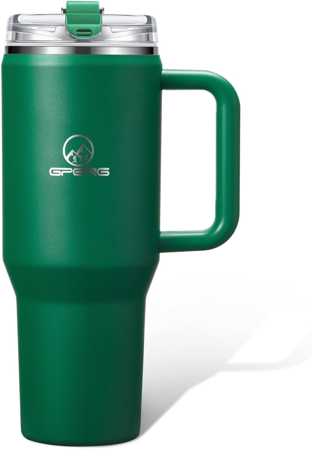 Gpeng 30/40/50 oz Tumbler with Handle, Water Bottles with Straw Lid, Insulated Stainless Steel Travel Mug Cup Holder Friendly, Keep Drinks Cold or Hot for Hours (LightGrey, 50 oz)