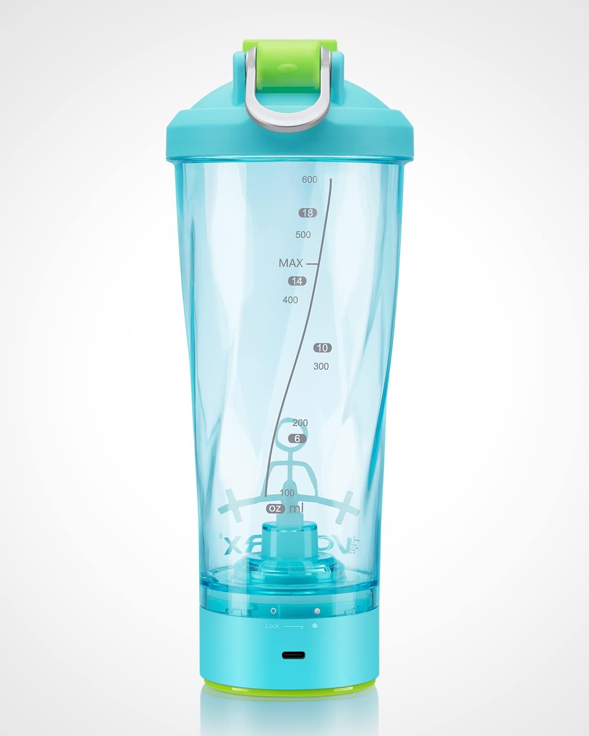 VOLTRX Premium Electric Protein Shaker Bottle, Made with Tritan - BPA Free - 24 oz Vortex Portable Mixer Cup/USB Rechargeable Shaker Cups for Protein Shakes