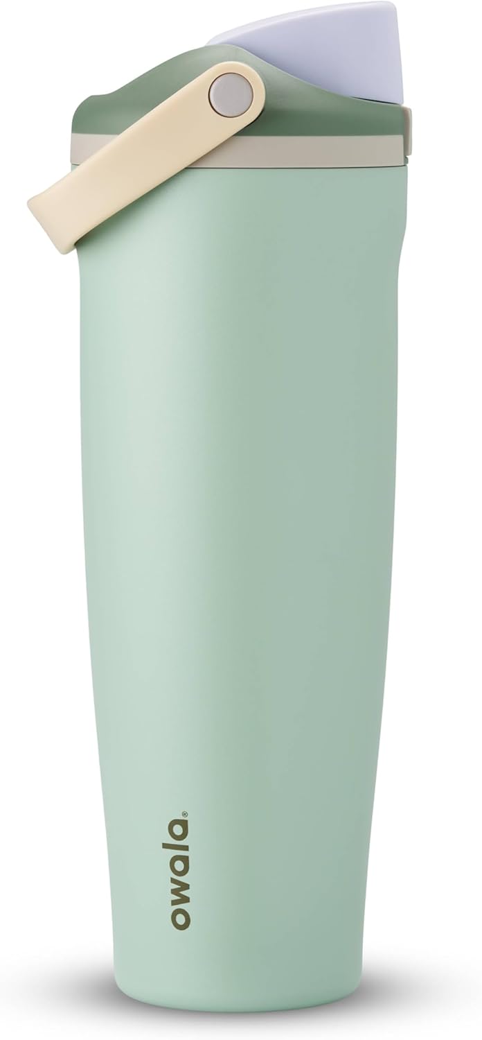 Owala FreeSip Sway Insulated Stainless Steel Water Bottle with Two-Way Spout, Built-In Straw and Bucket Handle, Made for Travel, School, and Sports, 30oz, BPA Free, Leak Proof, Daybreak