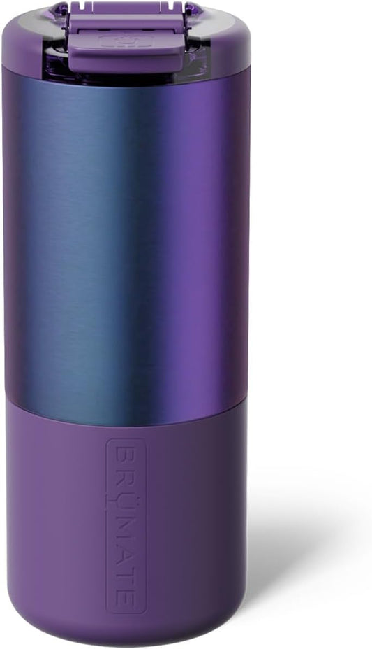BrüMate Strova 18oz 100% Leakproof Insulated Coffee Mug | Ceramic-Lined Interior | Built-In Silicone Sleeve for Travel | Locking Flip Lid (Nightfall Blue)