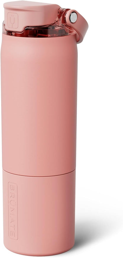 BrüMate Rise 25oz Water Bottle With 100% Leakproof Covered Silicone Straw | Insulated Stainless Steel Water Bottle | Cup-Holder Friendly | Fast Flow | Soft Sip Silicone Spout | BPA-Free (Rose Taupe)