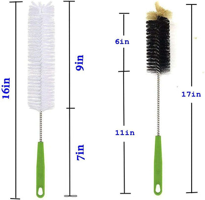 Long Bottle Brush, 17 in Bendable Cleaner Brushes for Cleaning Neck Beer Bottles, Wine, Baby Bottles, Water Bottles, Tumblers, Flask, Bird Feeder, Vase, Pipes and Brewing Supplies Black/1Pack