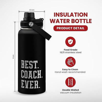 SANDJEST Gym Insulated Engraved Stainless Steel Water Bottle 32oz, Vacuum Chug Lid Travel Tumbler For Men Friends Dad Gymer Trainer, Gym Mode on, Birthday Christmas Father's Day