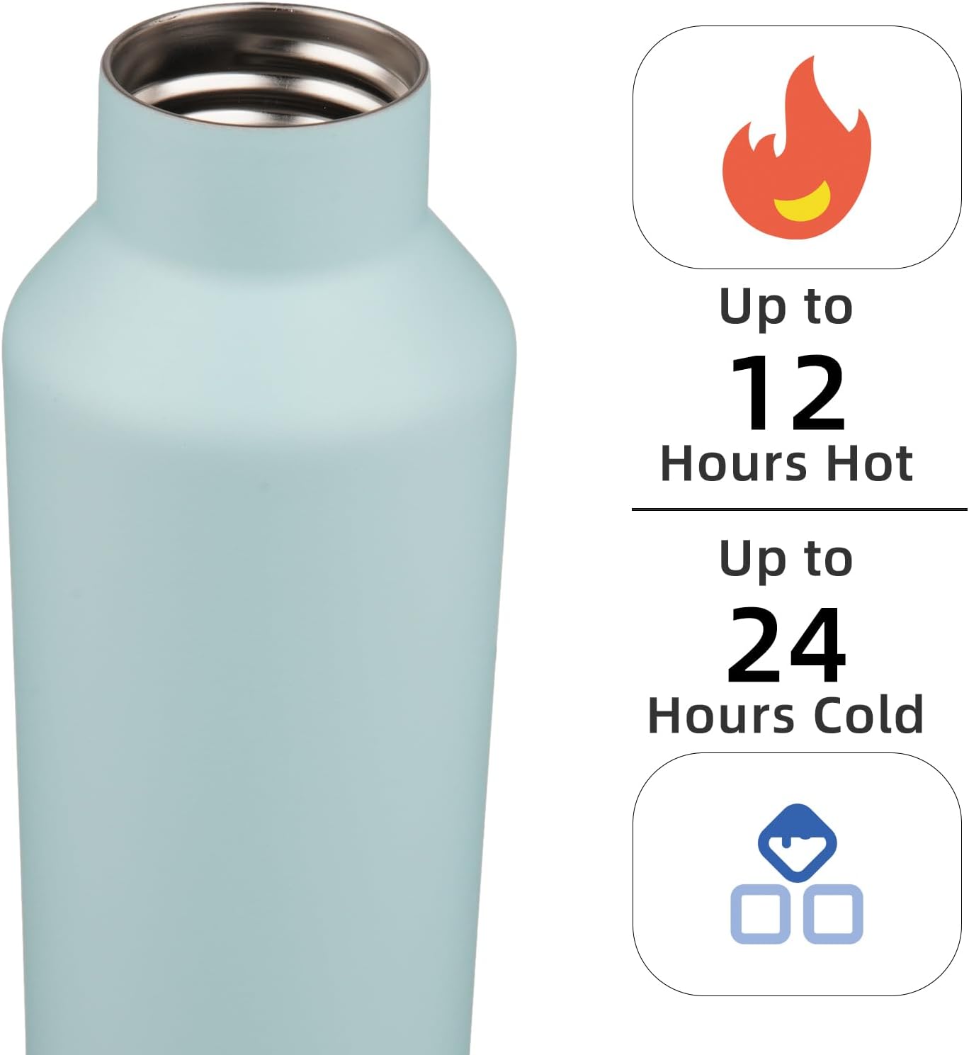 Konokyo Insulated Water Bottle with Straw,25 OZ Double Wall Vacuum Stainless Steel Water Flask with 2 Lids,Black