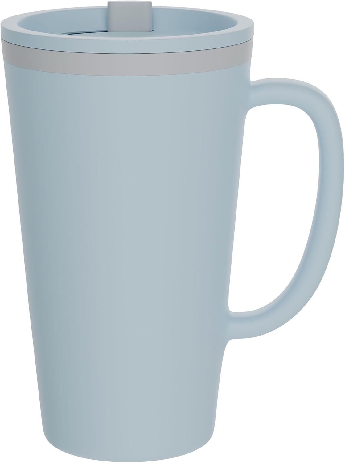 Copco Cone Desk Mug, 16 oz - Double Wall Insulated Coffee Mug with Twist-Off Lid, Handle & Slide Tab - Travel-Friendly Cup for Hot or Cold Drinks, BPA-Free, Microwave & Dishwasher Safe (Brown)