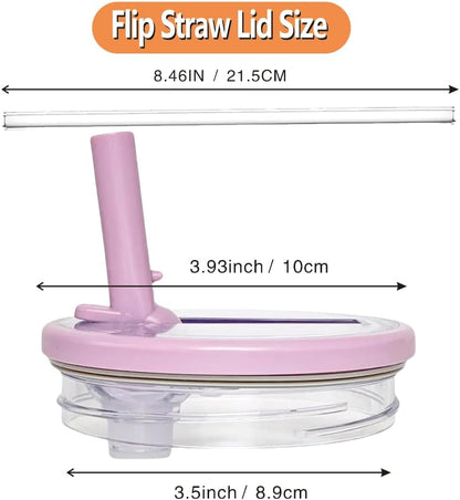 40 oz Tumbler Lid Replacement Leak Proof Spill Proof Flip Straw for Stanley Lid, 40oz Cup Lid (2 Pack Beige)