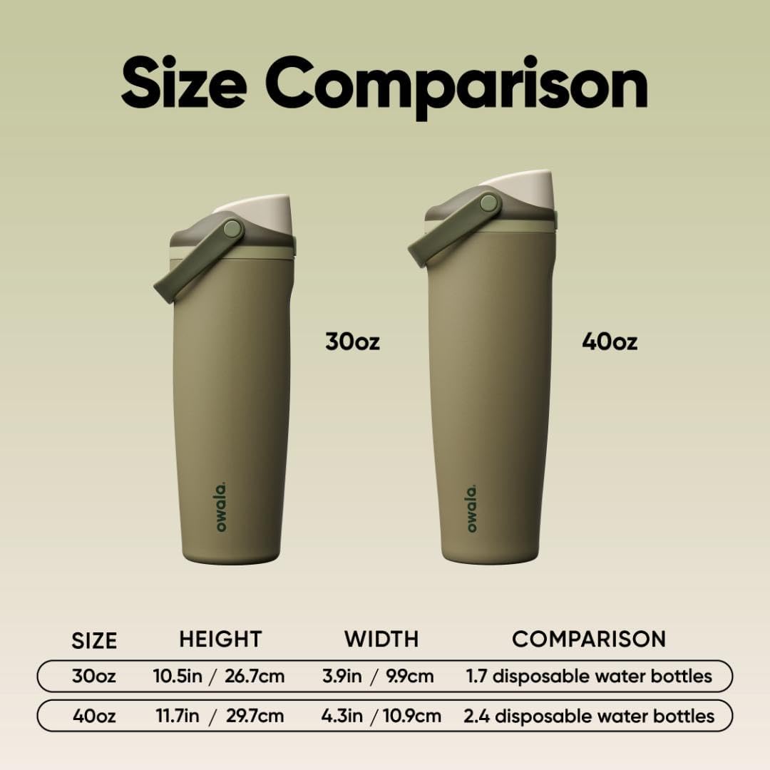 Owala FreeSip Sway Insulated Stainless Steel Water Bottle with Two-Way Spout, Built-In Straw and Bucket Handle, Made for Travel, School, and Sports, 30oz, BPA Free, Leak Proof, Daybreak