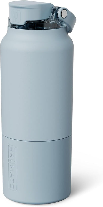 BrüMate Rise 25oz Water Bottle With 100% Leakproof Covered Silicone Straw | Insulated Stainless Steel Water Bottle | Cup-Holder Friendly | Fast Flow | Soft Sip Silicone Spout | BPA-Free (Rose Taupe)