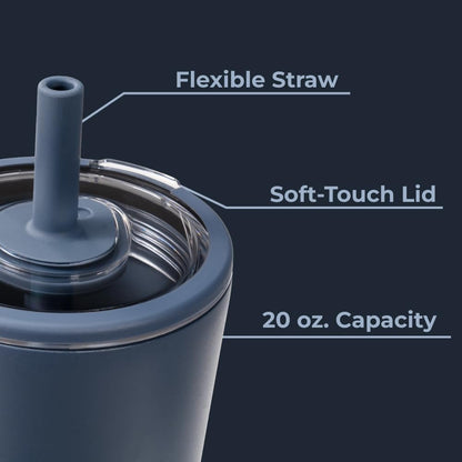 HydroJug Everyday Tumbler 20 oz – Ceramic-Lined Insulated Tumbler with Straw and Soft-Touch Lid, Cup Holder Friendly, Double-Wall Vacuum Insulation, Reusable Travel Cup – Rodeo