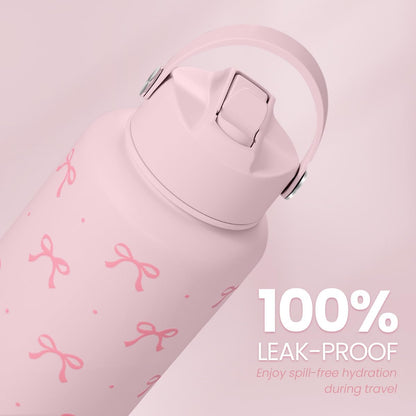 SANDJEST Pickleball Gift for Women, Water Bottle Stainless Steel 32oz with Lid & Straw, Sport Insulated Bottles Gifts for Girls Friends Teens Birthday Christmas