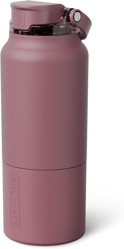 BrüMate Rise 25oz Water Bottle With 100% Leakproof Covered Silicone Straw | Insulated Stainless Steel Water Bottle | Cup-Holder Friendly | Fast Flow | Soft Sip Silicone Spout | BPA-Free (Rose Taupe)