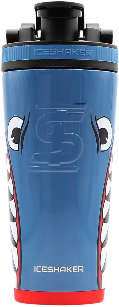 Ice Shaker Insulated Stainless Steel Shaker Bottle | 26oz, Bomber | Cold for 30+ Hours | Insulated Cup with Twist-on Agitator | Odor-Free Bottle for Protein Shakes, Water, Smoothies, Cocktails