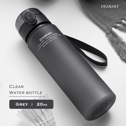 DEARART 20oz Water Bottles with Locked Button, Frosted Bottle One Hand, 100% Leakproof No Straw Direct Spout, Suit Sport Office School Travel Yoga Gym, Red