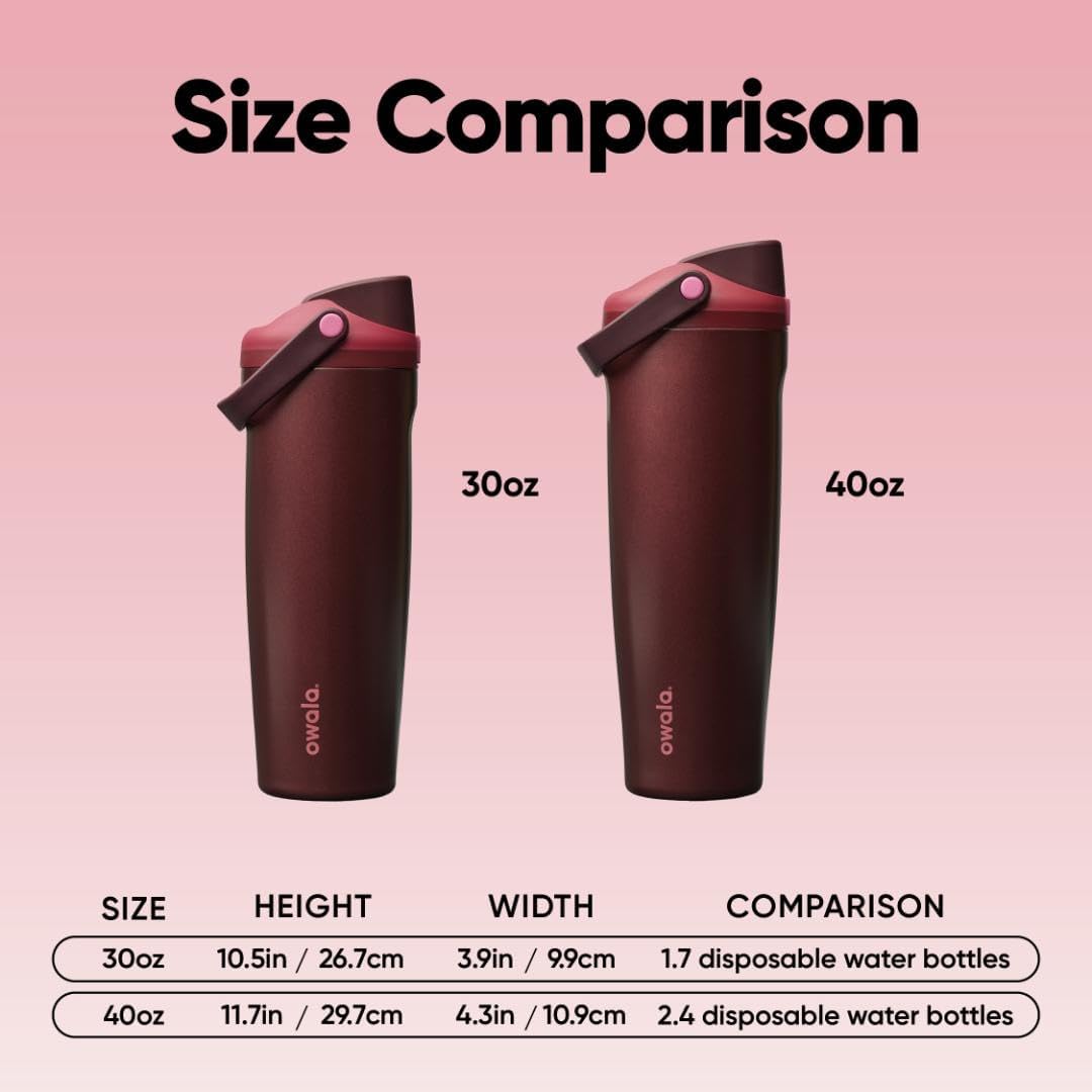 Owala FreeSip Sway Insulated Stainless Steel Water Bottle with Two-Way Spout, Built-In Straw and Bucket Handle, Made for Travel, School, and Sports, 30oz, BPA Free, Leak Proof, Daybreak