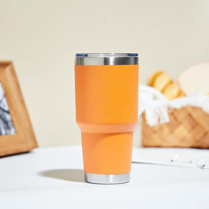 MEWAY 30oz Tumbler Double Wall Vacuum Insulated Travel Mug, Stainless Steel Tumbler with Lid, Durable Powder Coated Insulated Coffee Cup for Cold & Hot Drinks (Silver,1 PACK)