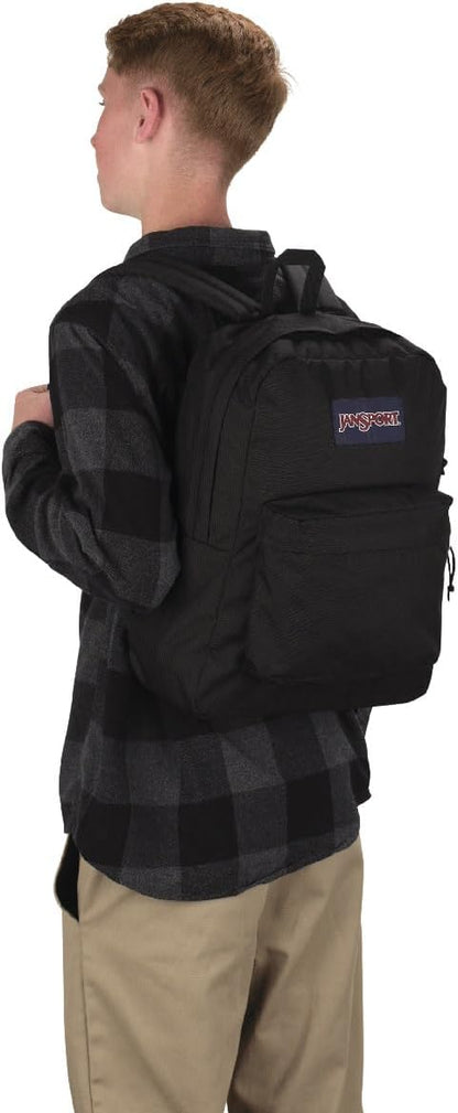 JanSport SuperBreak One Backpacks - Durable, Lightweight Bookbag with 1 Main Compartment, Front Utility Pocket with Built-in Organizer - Premium Backpack, Black - Colors A