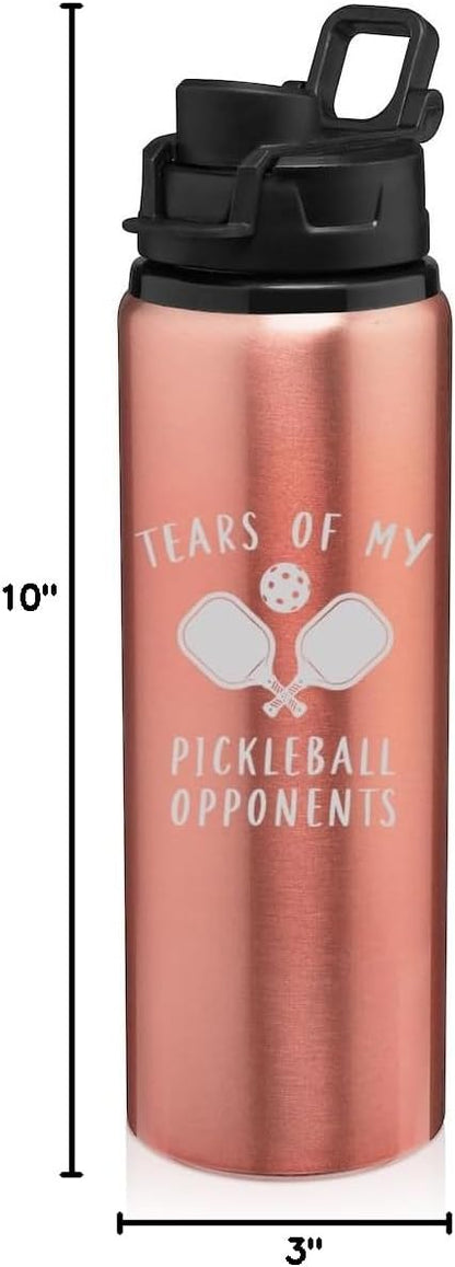 25 oz Water Bottle Sports Travel Mug Gift Tears Of My Pickleball Opponents Funny (Charcoal)