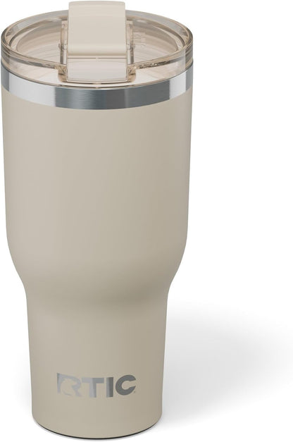 RTIC 20oz Essential Tumbler with Lid, Ceramic Lined, Insulated, Stainless Steel, Metal, Double Wall Vacuum-Insulation, Travel Cup for Iced Coffee, Tea, Hot and Cold Drink, Graphite