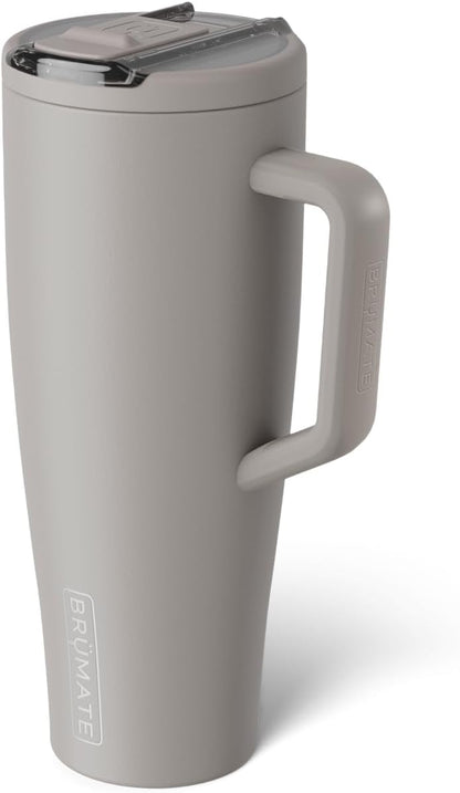 BrüMate Era Flip 30oz Tumbler with 100% Leakproof Covered Straw Lid | Hygienic Covered Straw | Insulated Stainless Steel Water Bottle with Handle | Cup Holder Friendly | BPA-Free (Sage)