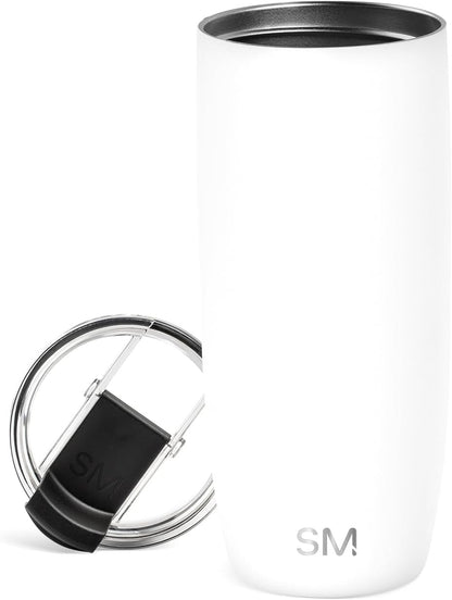 Simple Modern Voyager Tumbler with Flip Lid | Travel Coffee Mug | Insulated Stainless Steel Cold Brew Iced or Hot Coffee Cup | Gifts for Women Men Her Him | 16oz, Almond Birch