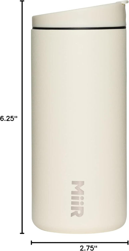 MiiR Flip Traveler 16oz - Double-Wall Vacuum Insulated with Flip Lid, BPA-Free Stainless Steel Construction, Insulated Tumbler for Hot or Cold Drinks