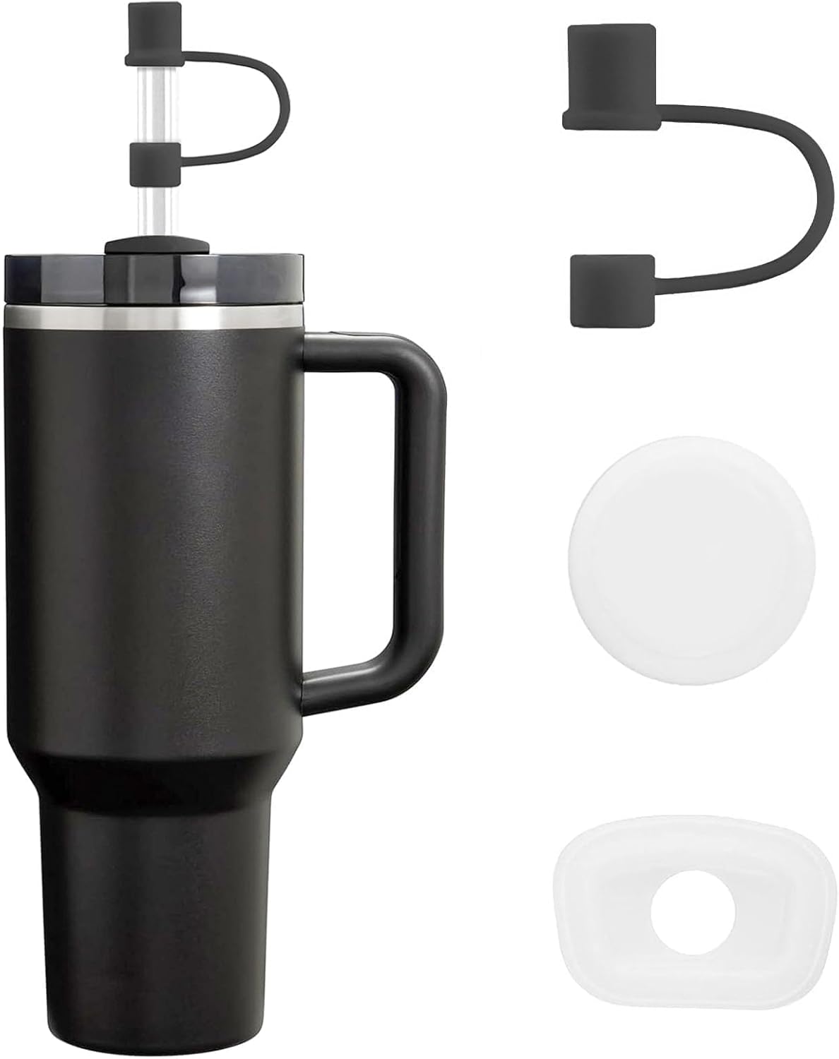MOLOSLEEVE 21 Colors Straw Toppers Include A Set of Leak-proof Plugs, for Stanley Straw Covers Cap for Stanley Cup 2.0 30oz, 40oz, Silicone, Dust-Proof （Clear）