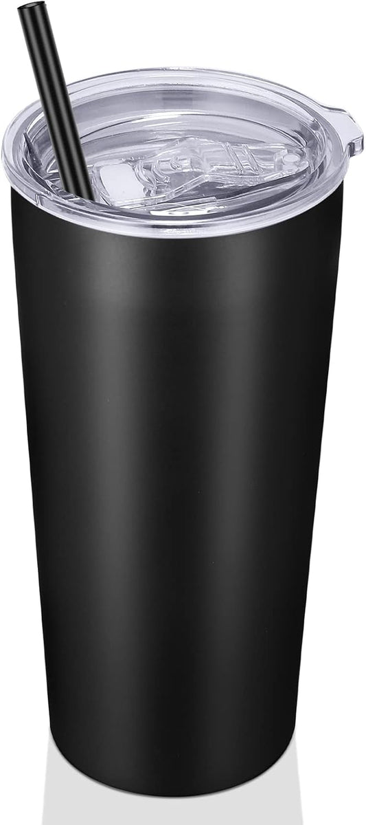 VEGOND 20oz Tumbler Bulk with Lid and Straw 1 Pack, Stainless Steel Vacuum Insulated Tumbler, Double Wall Coffee Cup Travel Mug, River Green