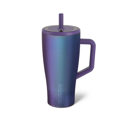 BrüMate Era 40 oz Tumbler with Handle & Straw | 100% Leakproof Insulated Water Bottle Tumbler with Lid & Flexible SoftSip Straw | Made of Stainless Steel | Cup Holder Friendly | 40oz (Nightfall Blue)
